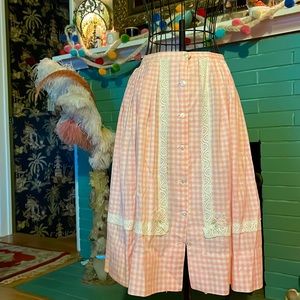 Vintage pink gingham skirt